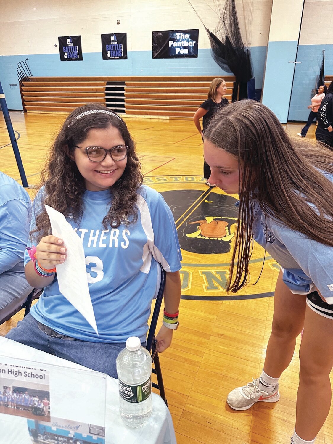 Unified Athlete, Alexis Rivera and her teammate, Ava Waterman, discuss the upcoming unified volleyball season’s schedule.